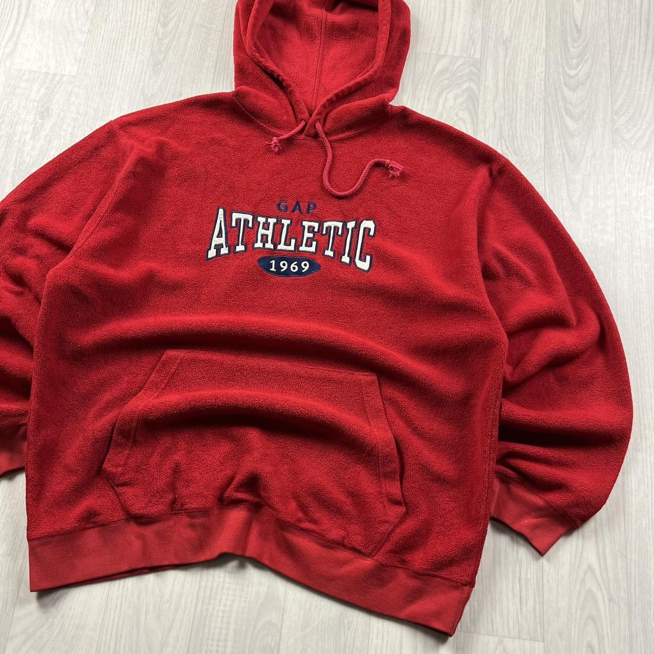 VINTAGE Y2K GAP SPELL OUT FLEECE HOODIE RED