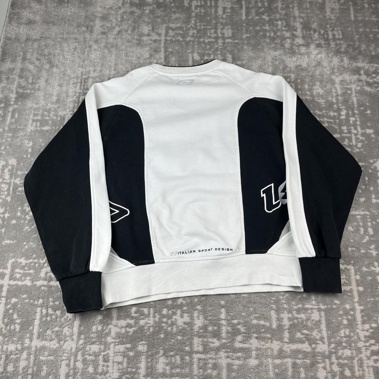 VINTAGE Y2K LOTTO PANELLED BOXY SWEATSHIRT WHITE BLACK