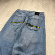 VINTAGE Y2K MECCA EMBROIDERED BAGGY JEANS BLUE