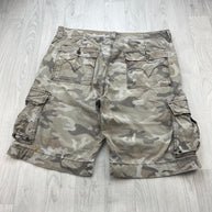 VINTAGE Y2K LEVIS BAGGY CAMO CARGO SHORTS CREAM