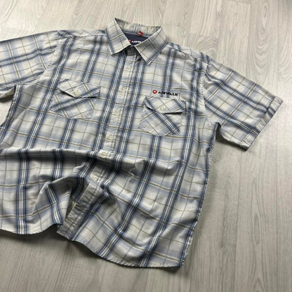 VINTAGE Y2K AIRWALK CHECKERED SHORT SLEEVE SHIRT WHITE