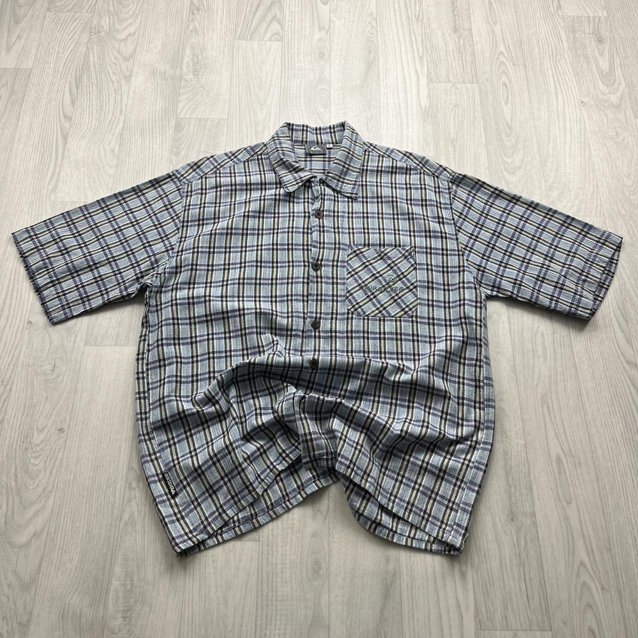 VINTAGE 90s QUIKSILVER PLAID SHORT SLEEVE SHIRT BLUE