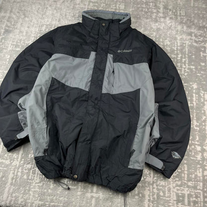 VINTAGE 00s COLUMBIA TECHNICAL WATERPROOF JACKET BLACK