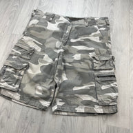 VINTAGE Y2K OCEAN PACIFIC BAGGY CAMO CARGO SHORTS GREY