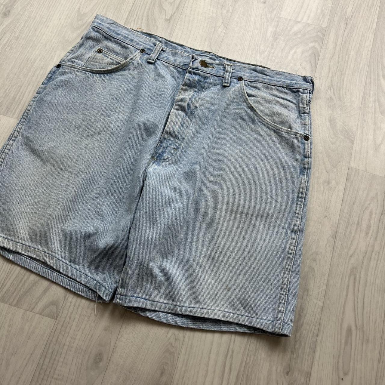 VINTAGE 00s WRANGLER BAGGY LOOSE JORTS LIGHT BLUE