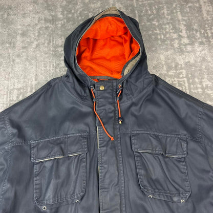 VINTAGE Y2K GAP TECHNICAL UTILITY HOODED WADING JACKET NAVY