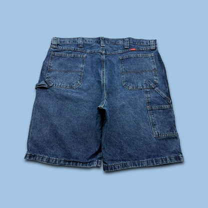 VINTAGE 00s WRANGLER BAGGY LOOSE CARPENTER JORTS BLUE