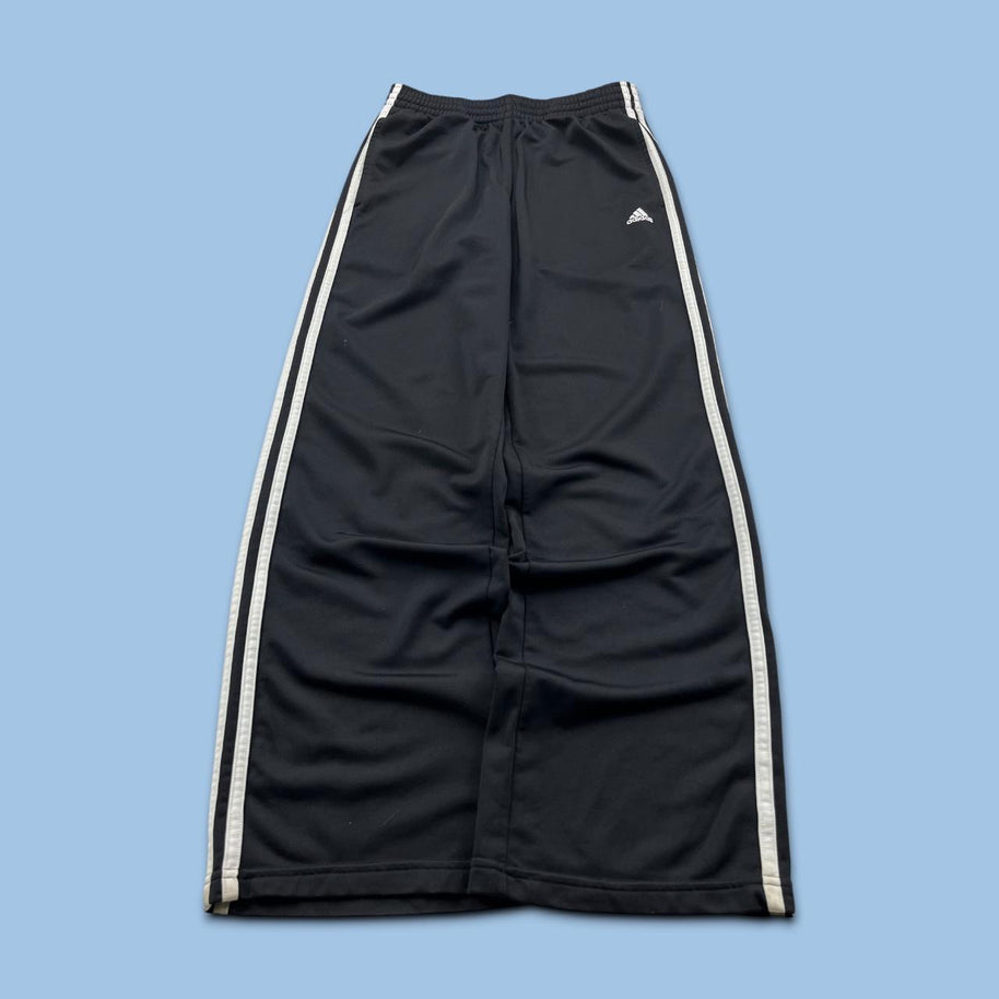 VINTAGE Y2K ADIDAS SIDE STRIPE BAGGY TRACKSUIT BOTTOMS BLACK
