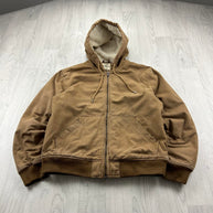 H&M HOODED BOMBER JACKET BEIGE