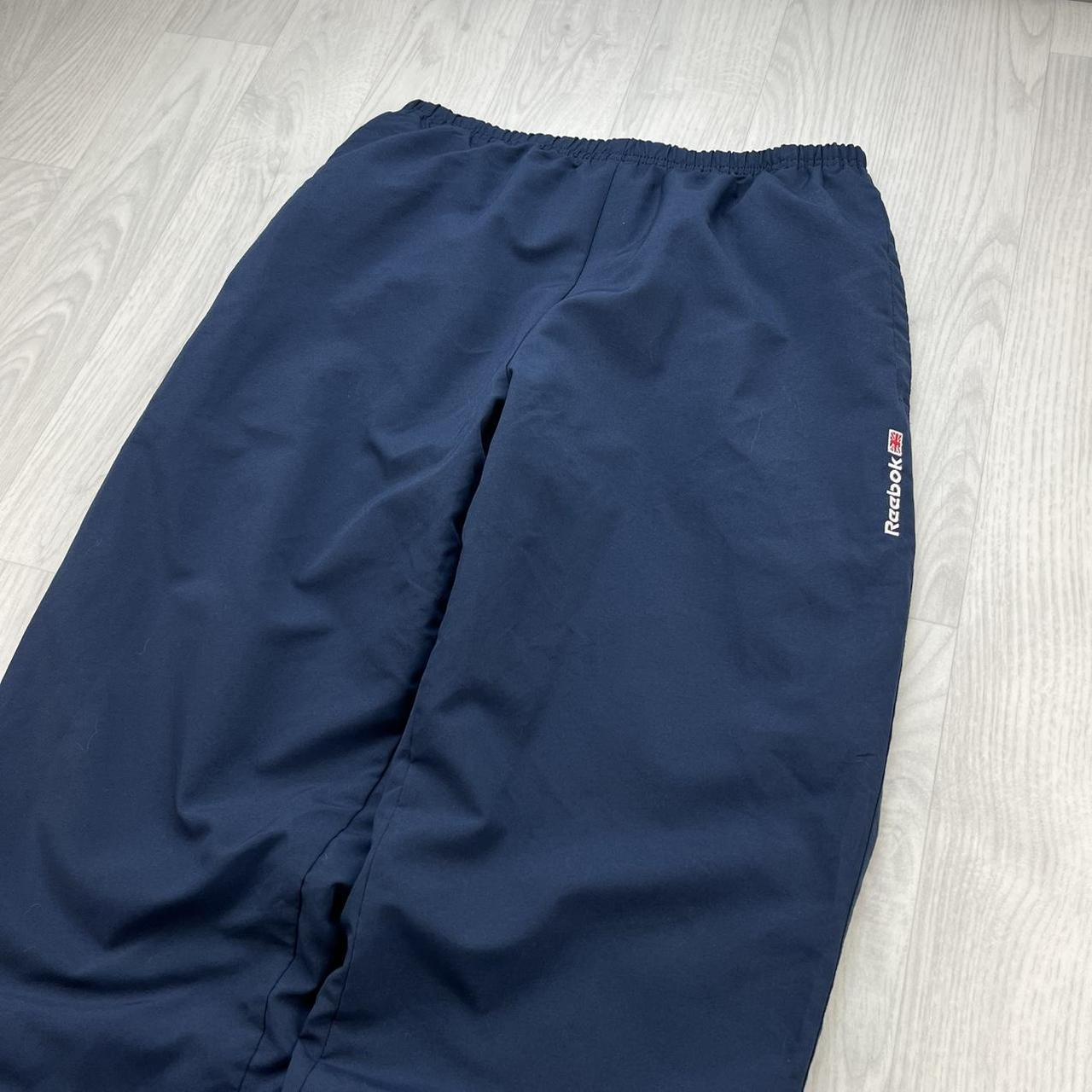 VINTAGE Y2K REEBOK BAGGY TRACKSUIT BOTTOMS NAVY