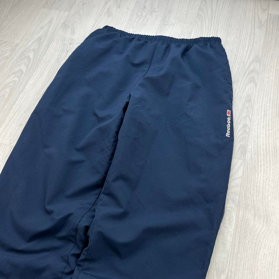 VINTAGE Y2K REEBOK BAGGY TRACKSUIT BOTTOMS NAVY