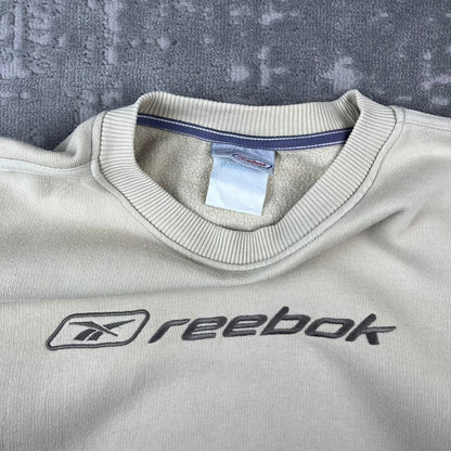 VINTAGE Y2K REEBOK SPELL OUT BOXY SWEATSHIRT CREAM