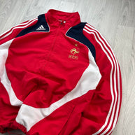 VINTAGE Y2K ADIDAS FRANCE FOOTBALL WINDBREAKER JACKET RED