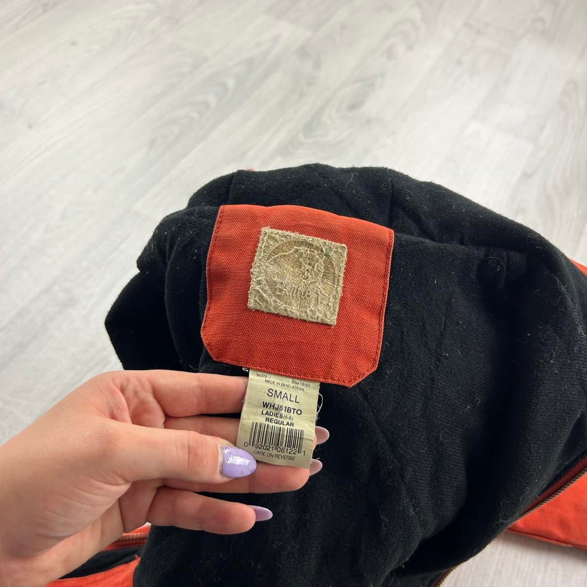VINTAGE Y2K BERNE HOODED ACTIVE WORKWEAR BOMBER JACKET ORANGE