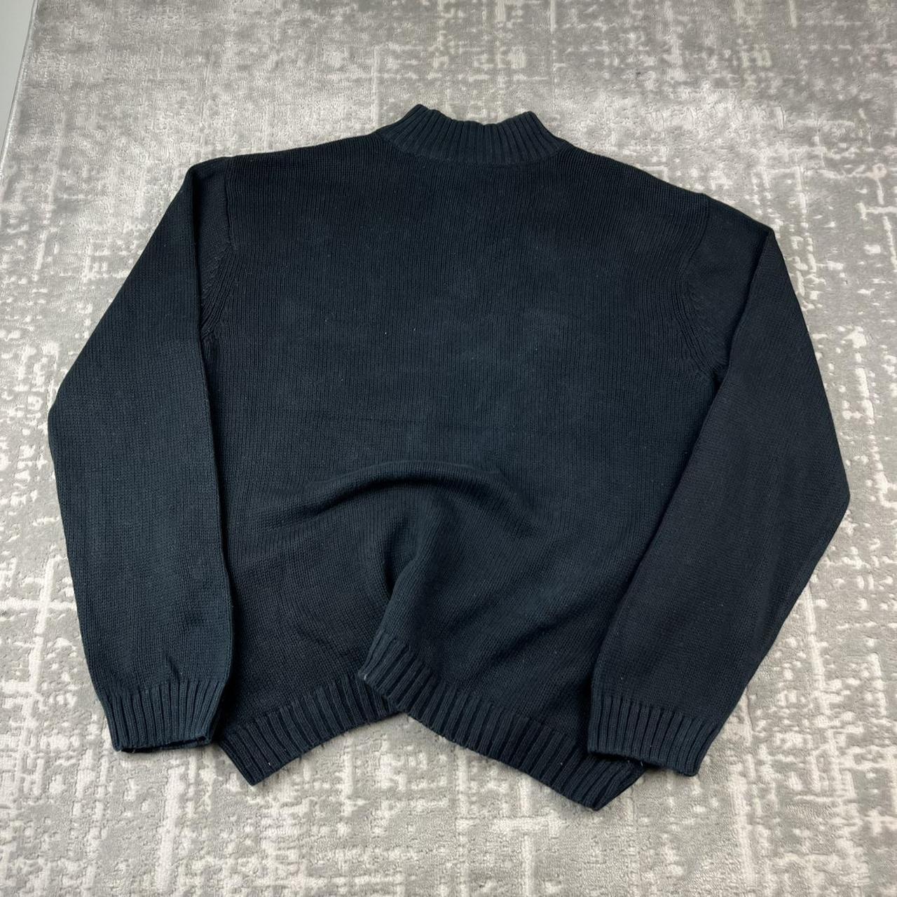 VINTAGE Y2K CHAPS HEAVYWEIGHT QUARTER ZIP KNITTED JUMPER BLACK