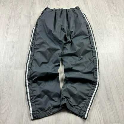VINTAGE Y2K ADIDAS POPPER BAGGY TRACKSUIT BOTTOMS GREY