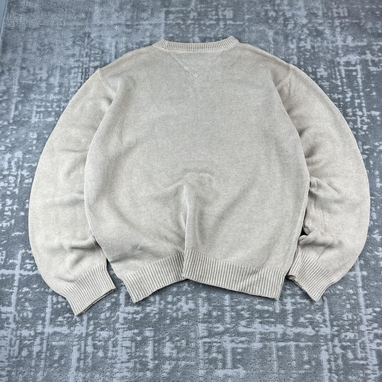 VINTAGE Y2K TOMMY HILFIGER CHUNKY ESSENTIAL KNITTED JUMPER BEIGE