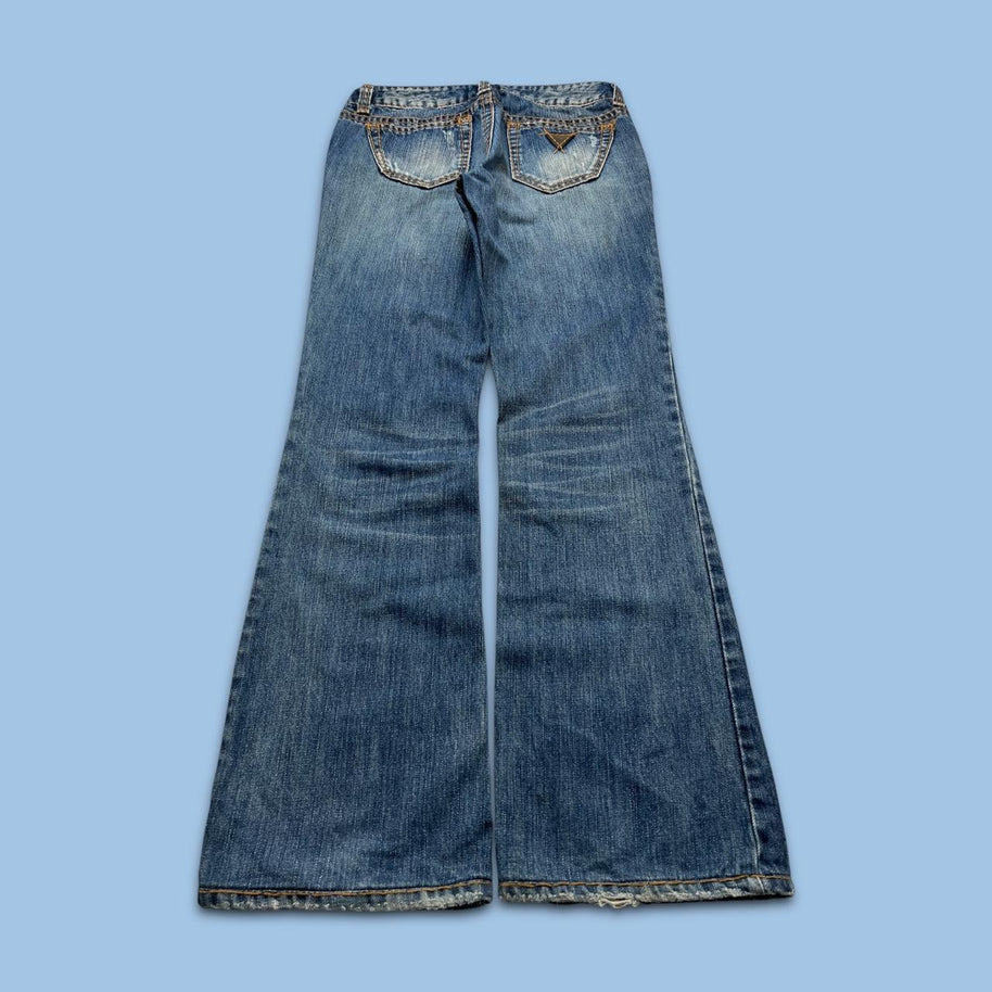 VINTAGE Y2K GUESS LOW RISE BOOTCUT FLARED JEANS BLUE
