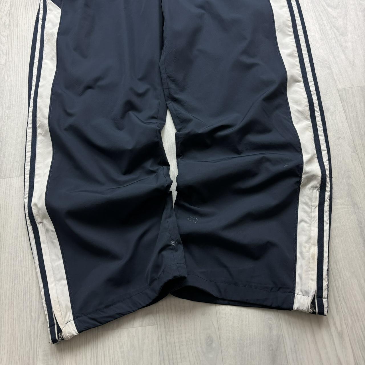 VINTAGE Y2K ADIDAS WIDE LEG TRACKSUIT BOTTOMS NAVY