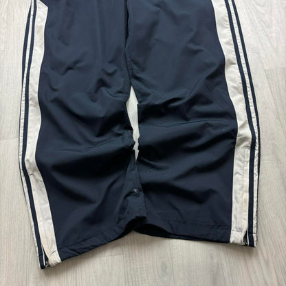 VINTAGE Y2K ADIDAS WIDE LEG TRACKSUIT BOTTOMS NAVY