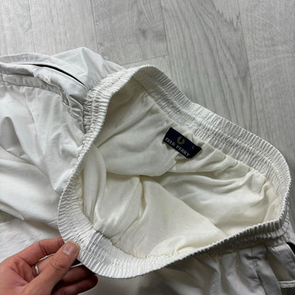 VINTAGE Y2K FRED PERRY BAGGY TRACKSUIT BOTTOMS WHITE
