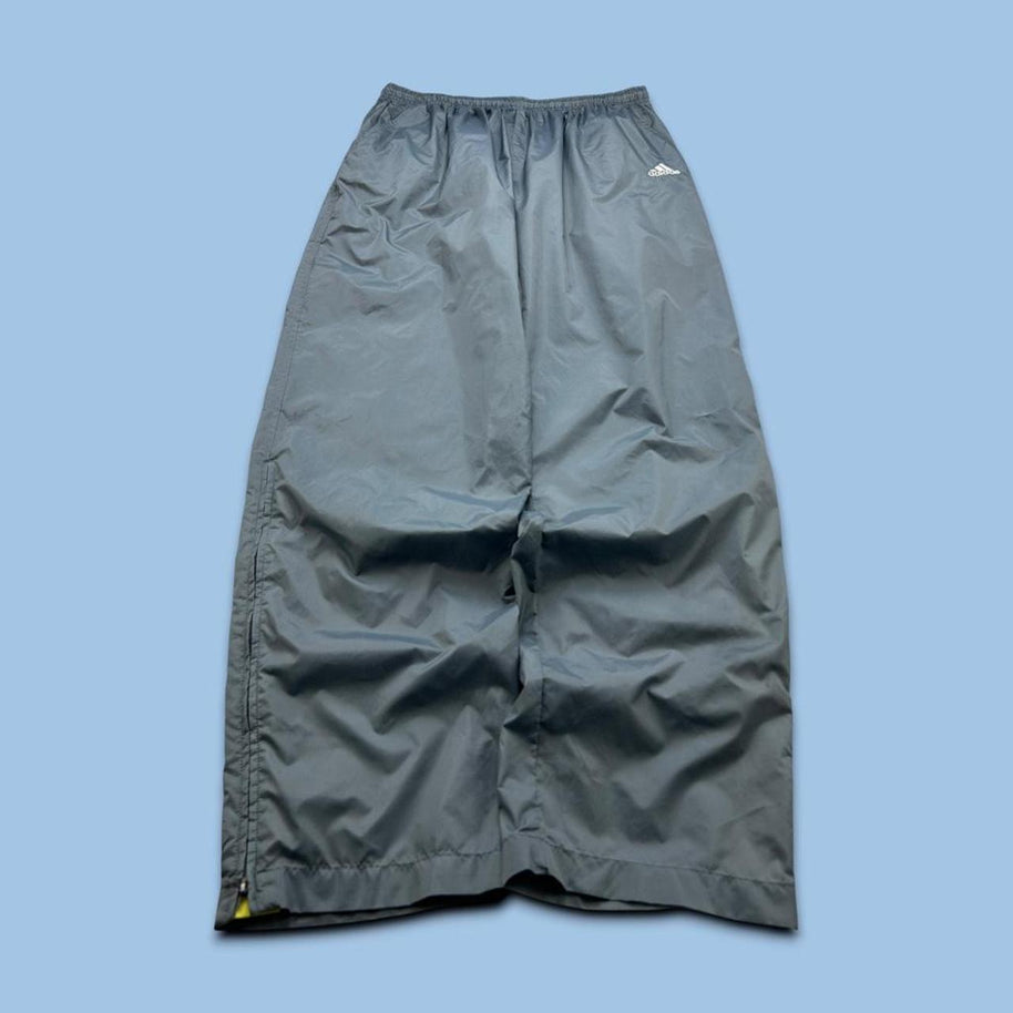 VINTAGE Y2K ADIDAS BAGGY SHELL TRACKSUIT BOTTOMS GREY