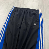 VINTAGE Y2K ADIDAS SIDE STRIPE BAGGY TRACKSUIT BOTTOMS BLACK BLUE
