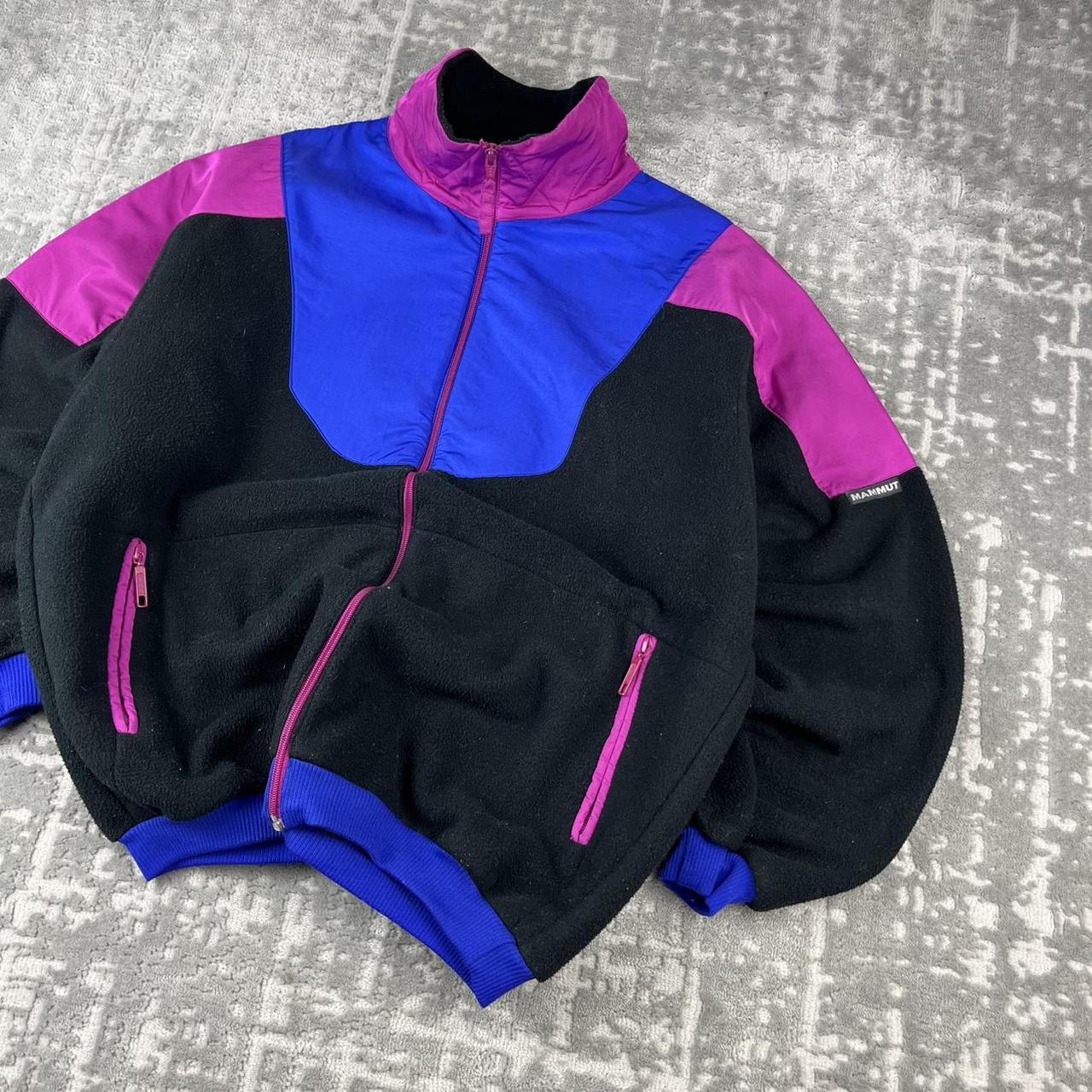 VINTAGE 90s MAMMUT PANELLED ZIP UP FLEECE BLACK PINK