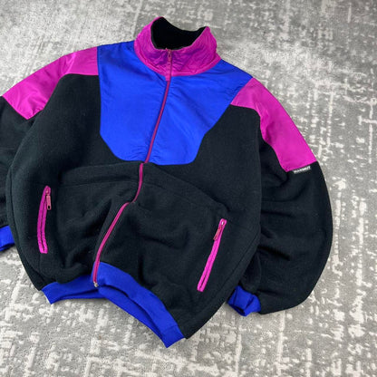 VINTAGE 90s MAMMUT PANELLED ZIP UP FLEECE BLACK PINK