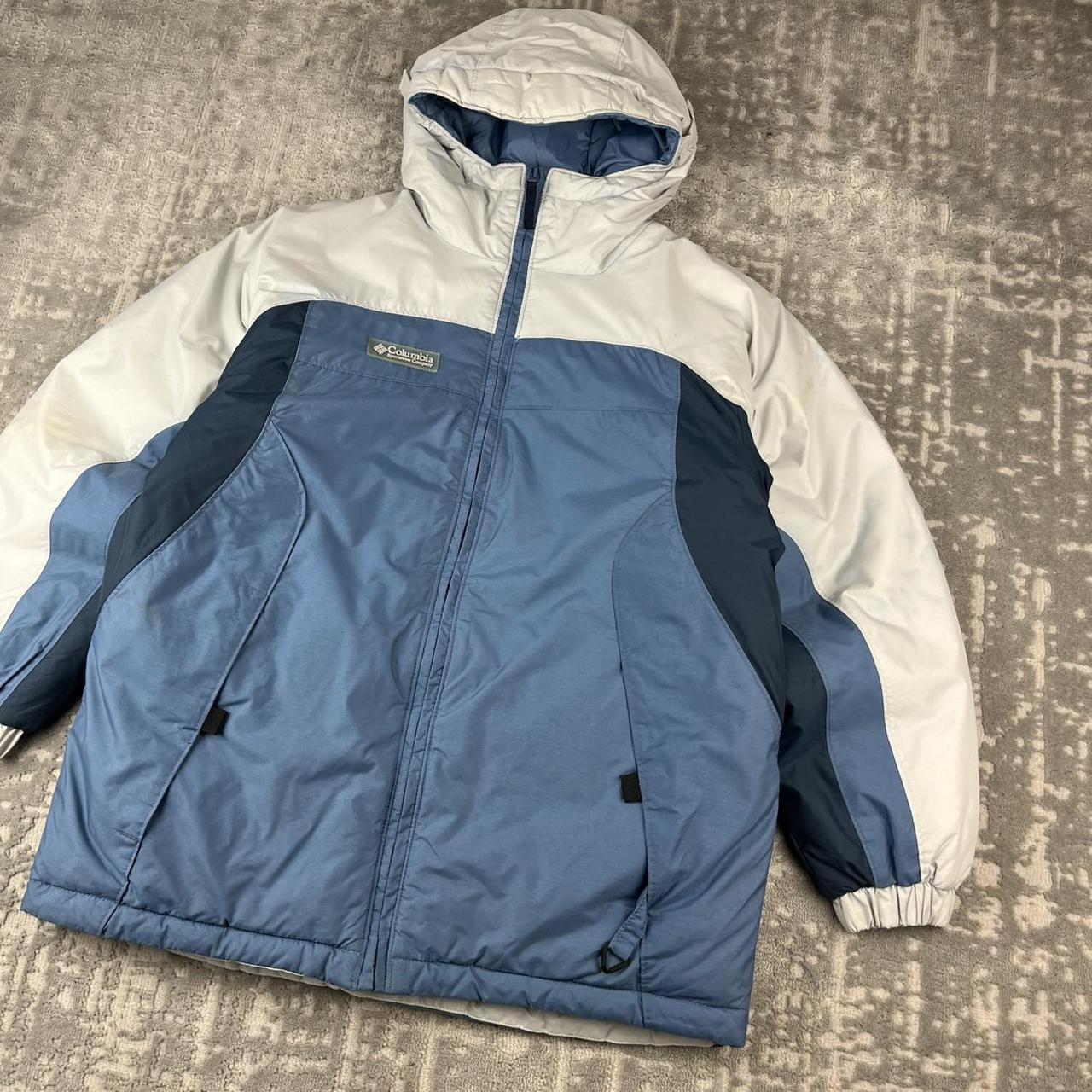 VINTAGE 00s COLUMBIA UTILITY JACKET WHITE BLUE