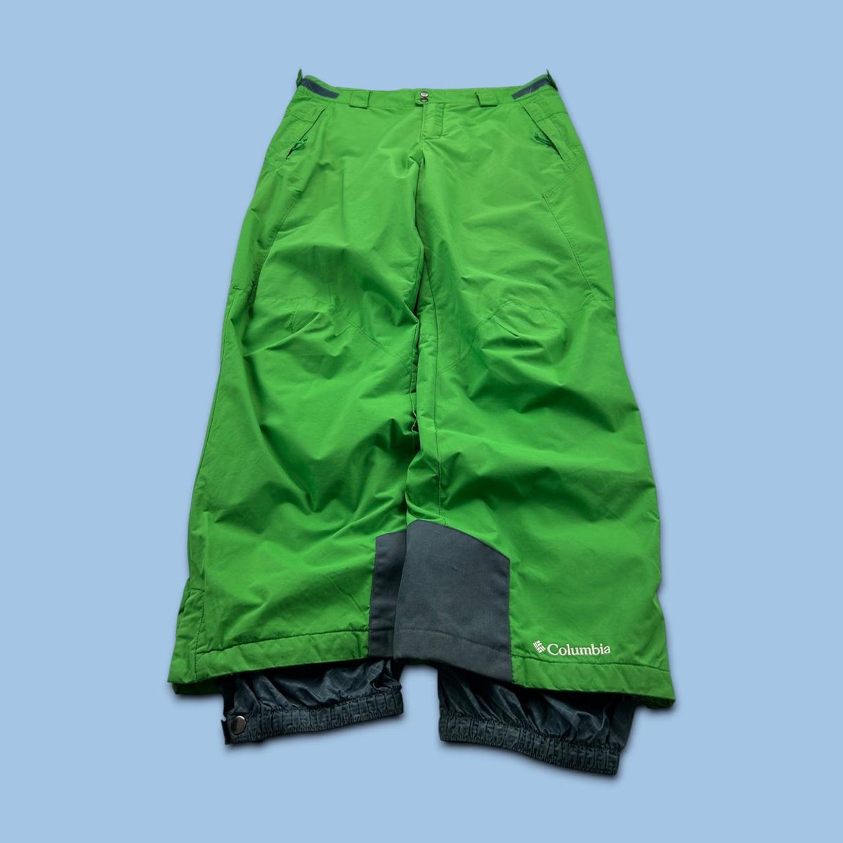 VINTAGE Y2K COLUMBIA BAGGY SKI PANTS SALOPETTES GREEN