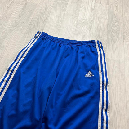 VINTAGE Y2K ADIDAS SIDE STRIPE POPPER BAGGY TRACKSUIT BOTTOMS BLUE