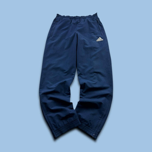 VINTAGE Y2K ADIDAS BAGGY STRAIGHT LEG TRACKSUIT BOTTOMS NAVY BLUE