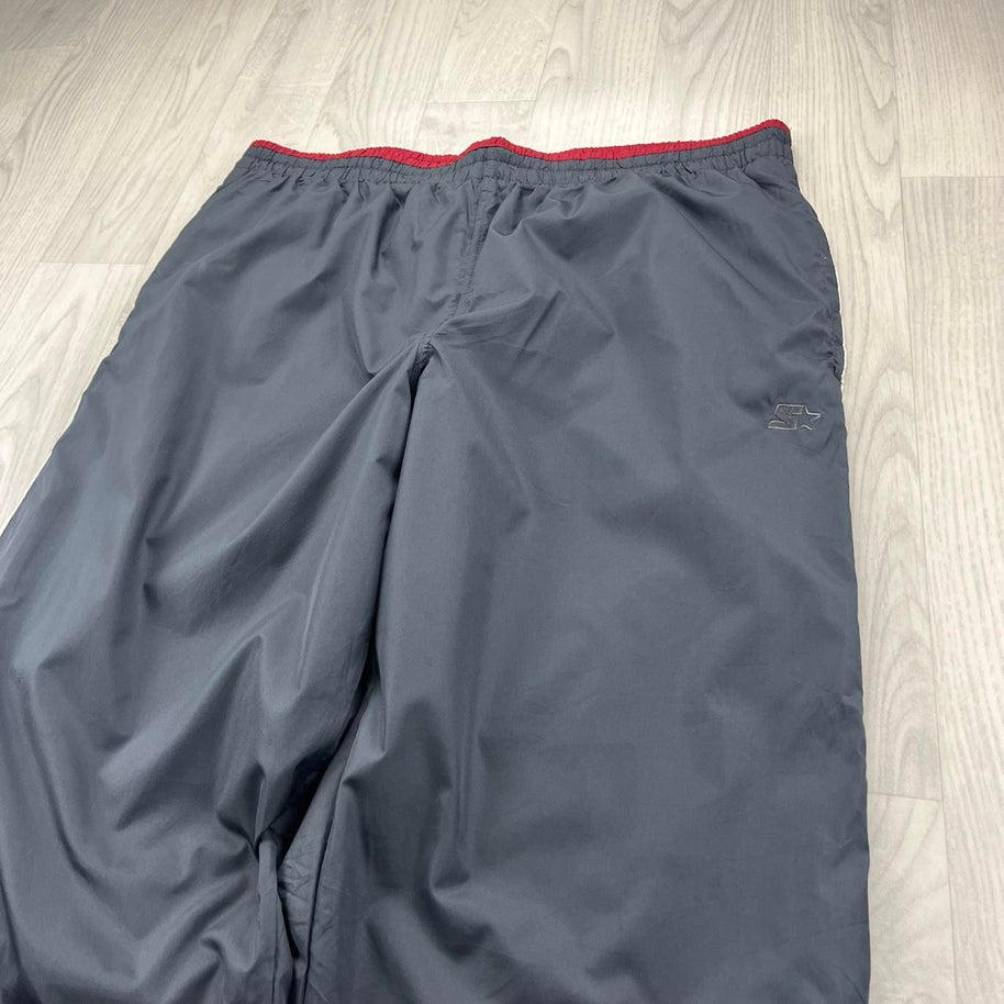 VINTAGE Y2K STARTER WIDE LEG TRACKSUIT BOTTOMS GREY