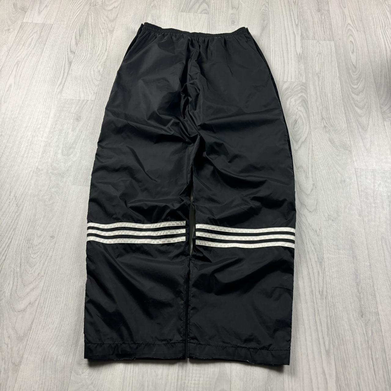 VINTAGE Y2K ADIDAS POPPER BAGGY TRACKSUIT BOTTOMS BLACK