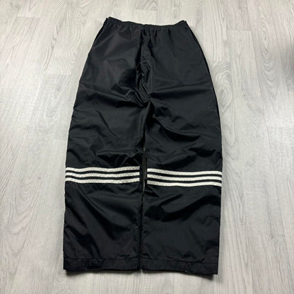 VINTAGE Y2K ADIDAS POPPER BAGGY TRACKSUIT BOTTOMS BLACK