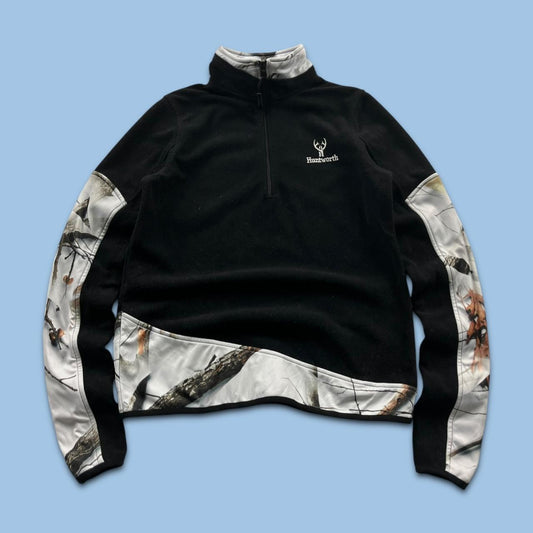 VINTAGE REALTREE QUARTER ZIP FLEECE CAMO BLACK