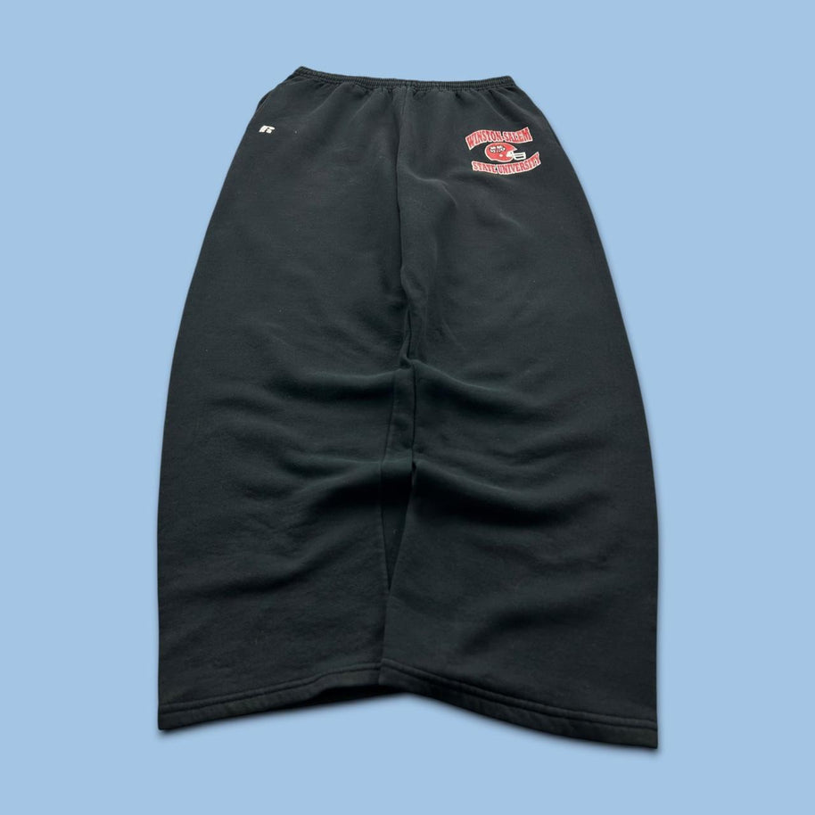 VINTAGE Y2K RUSSELL ATHLETIC BLANK BAGGY COTTON SWEATPANTS BLACK