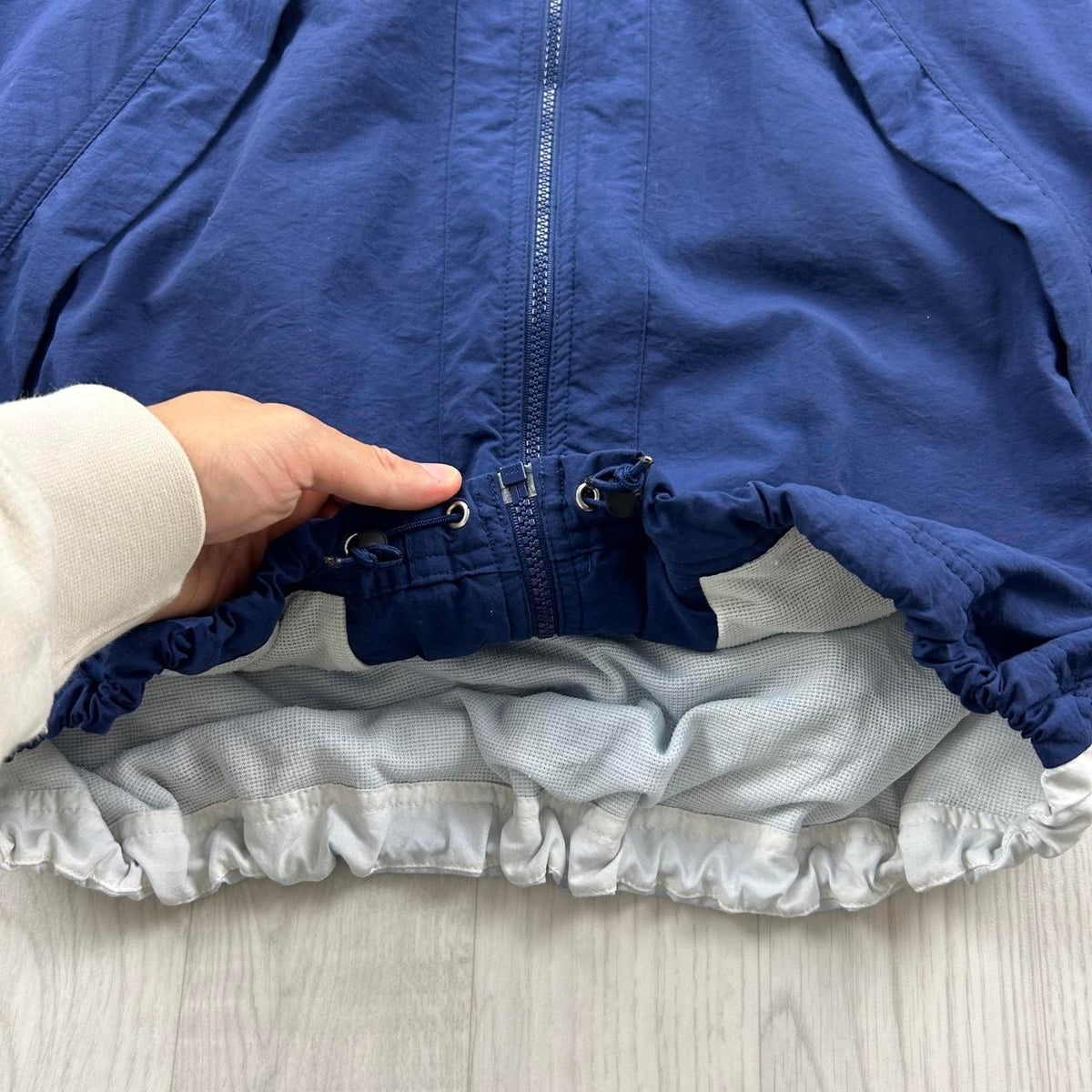 VINTAGE 90s NIKE LIGHTWEIGHT TRACK JACKET BLUE / WHITE