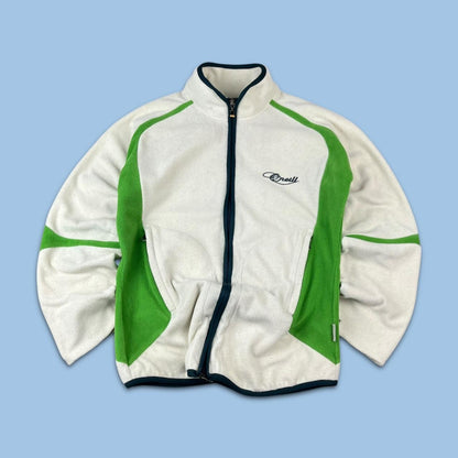 VINTAGE Y2K ONEILL ZIP UP FLEECE CREAM / GREEN