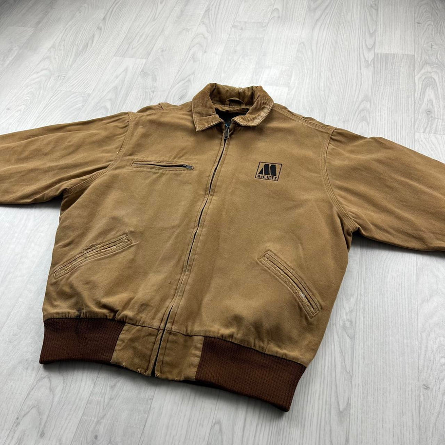 VINTAGE Y2K TRI MOUNTAIN WORKWEAR BOMBER JACKET BEIGE