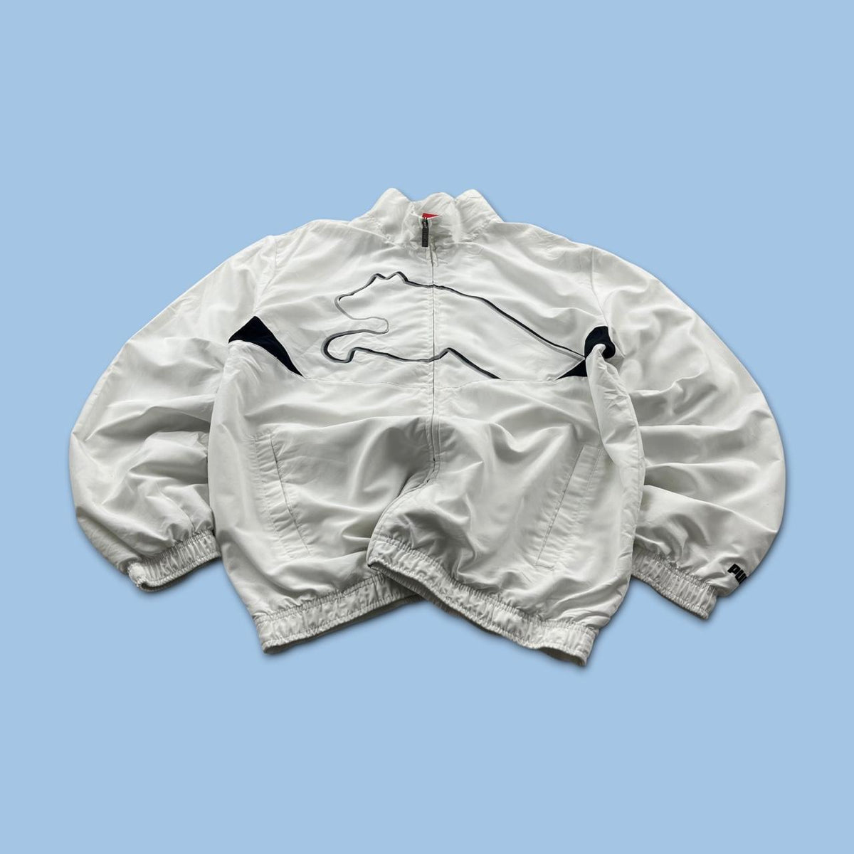 VINTAGE Y2K PUMA ZIP UP TRACK JACKET WHITE