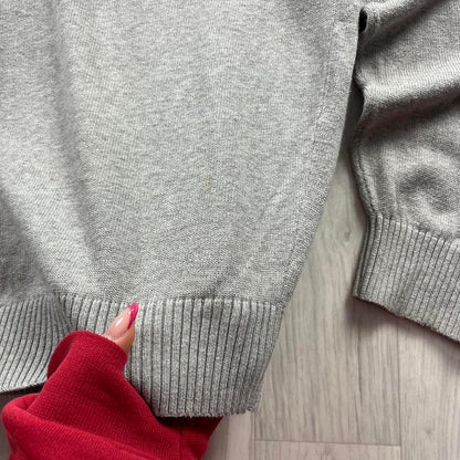 VINTAGE Y2K TOMMY HILFIGER KNITTED JUMPER GREY