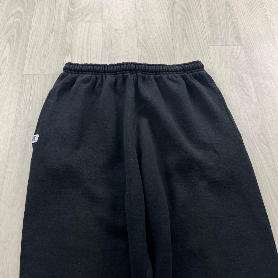 VINTAGE Y2K RUSSELL ATHLETIC BLANK BAGGY COTTON SWEATPANTS BLACK