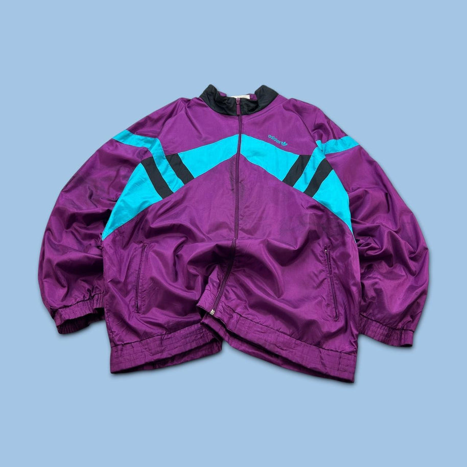 VINTAGE 90s ADIDAS FUNKY WINDBREAKER JACKET PURPLE