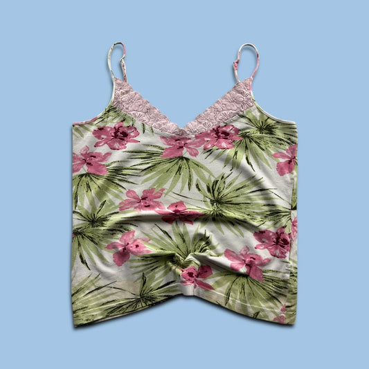 VINTAGE Y2K MORGAN DE TOI FLORAL CAMI TOP PINK