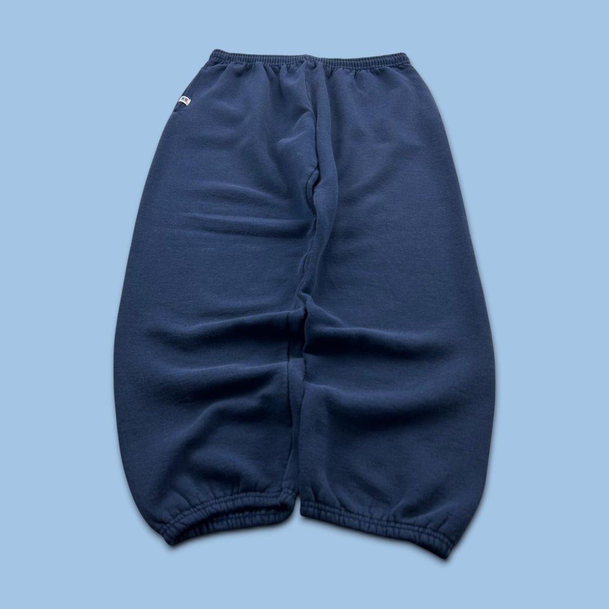 VINTAGE Y2K RUSSELL ATHLETIC BLANK BAGGY COTTON SWEATPANTS NAVY