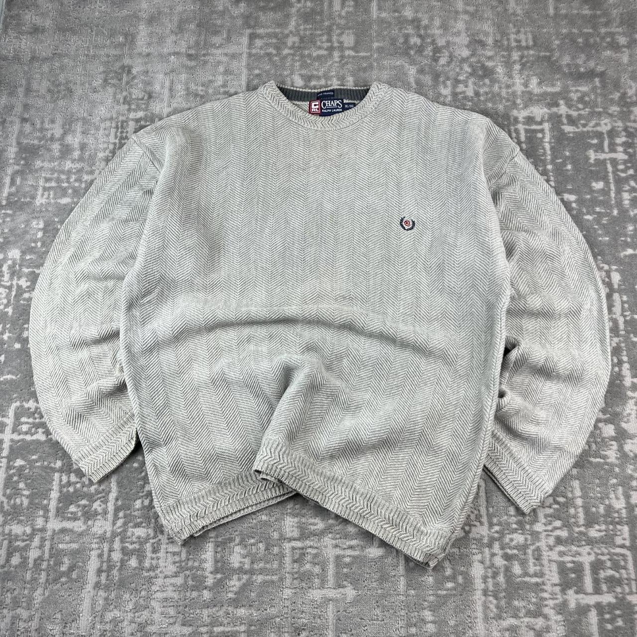 VINTAGE Y2K CHAPS RIBBED CHUNKY ESSENTIAL KNITTED JUMPER GREY