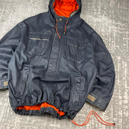 VINTAGE Y2K GAP TECHNICAL UTILITY HOODED WADING JACKET NAVY