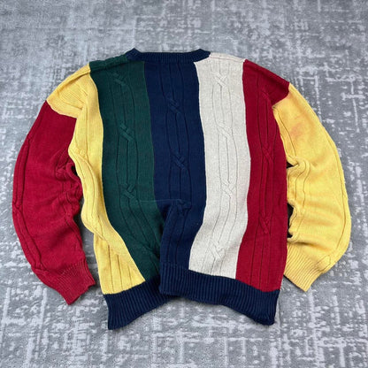 VINTAGE 90s NAUTICA STRIPED CHUNKY ESSENTIAL KNITTED JUMPER MULTI